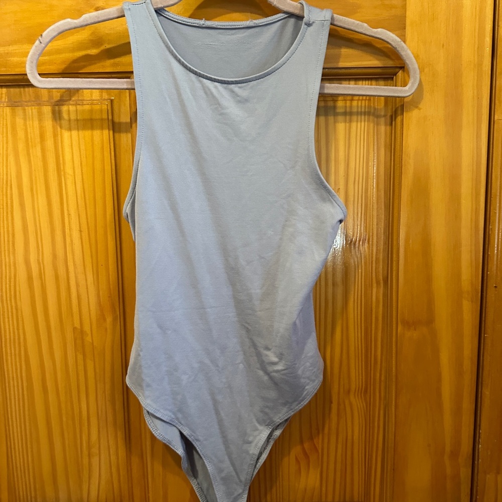 Light Gray-Blue and White Sleeveless Bodysuit Bundle